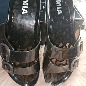 MIA Women's Black Slide Sandals